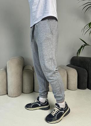 Чоловічі спортивні штани сірі base базові повсякденні джогери тринитка4 фото