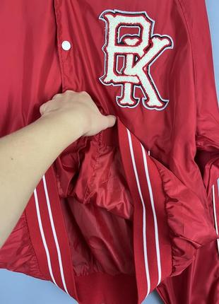 Бомбер bershka червоний курточка бершка бейсбол6 фото