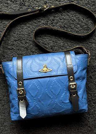 Шкіряна сумка vivienne westwood сумка мессенджер сумка через плече vivienne westwood
