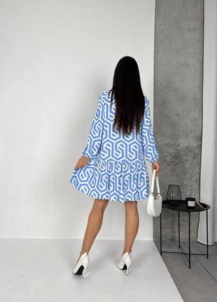 Стильна яскрава сукня міні вільного крою плаття трапеція2 фото