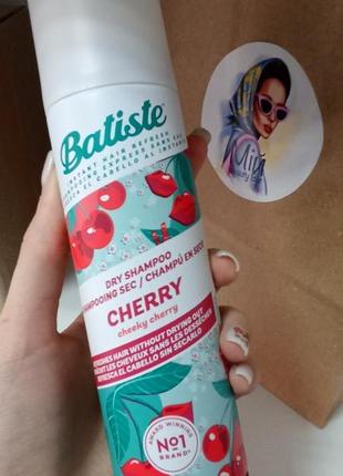 Сухий шампунь для об'єму та блиску batiste dry shampoo cherry 200мл1 фото