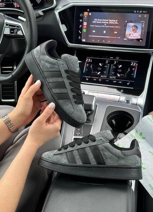 Женские кроссовки adidas campus prm dark gray black