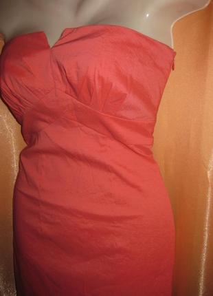 Елегантна маленька рожева сукня плаття нарядна силуетна приталена відкриті плечі маленький розмір2 фото