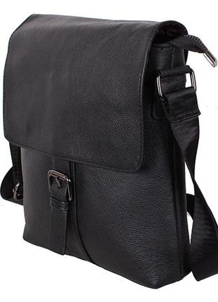 Мужская кожаная сумка-планшет черная