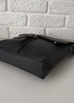 Чоловіча шкіряна сумка-планшет чорна6 фото