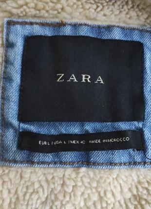 Мужская джинсовая куртка, утеплённая джинсовка zara7 фото