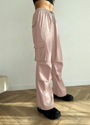 Трендовые женские брюки-парашуты карго из коттона6 фото