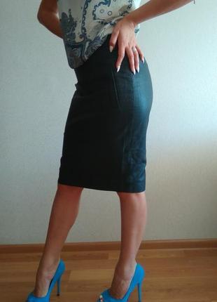 Юбка классическая кожа