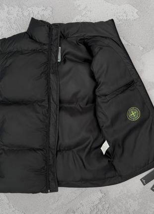 Стеганый жилет stone island (весна / осень) h черный3 фото