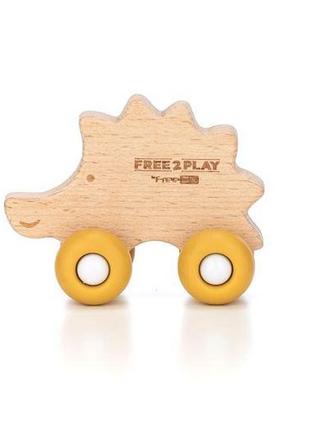 Дерев`яна іграшка freeon їжачок на силіконових колесах