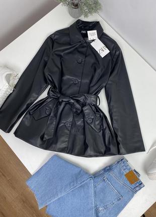 Піджак zara з еко -шкіри