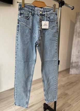 Женские джинсы мом с эффектом пуш-ап туречевая высокая посадка не тянутся5 фото