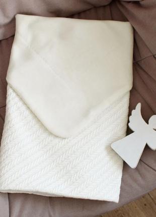 Крижма плед без вишивки молочного кольору