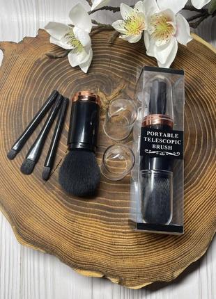 4 шт кисти для макияжа набор в футляре mini black кисти для макияжа набор probeauty2 фото