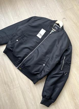 Бомбер zara (xl) puffer ma-1 bomber оригинал куртка6 фото