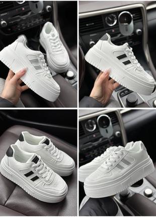 Стильные кроссовки кожаные в белом цвете ❤️❤️❤️