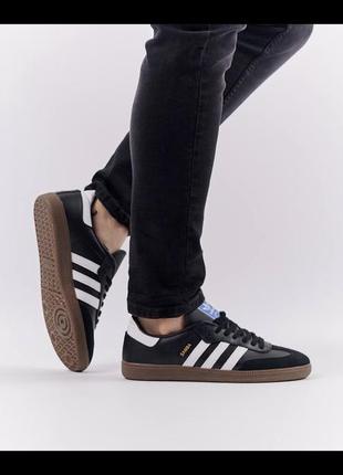 Мужские кеды adidas originals samba black white