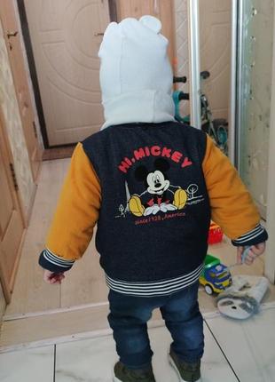 Куртка-бомьер на мальчика disney mickey 86-92см (1-2 года) 12-24 мес4 фото