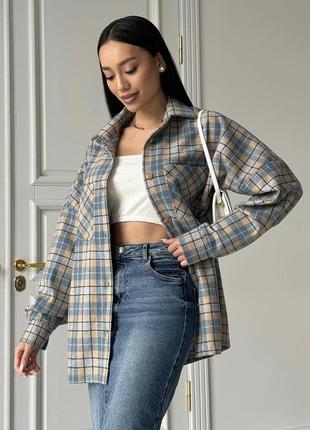 Тепла сорочка oversize женская тёплая шерстяная рубашка *4 кольори* люкс якiсть