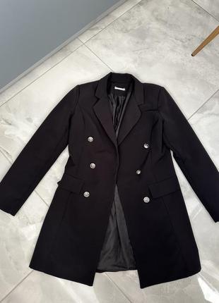 Удлиненный жакет пиджак пиджак двубортный плащ пальто3 фото