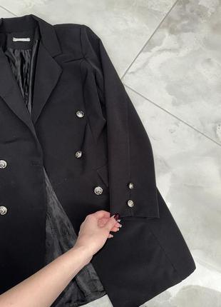 Удлиненный жакет пиджак пиджак двубортный плащ пальто5 фото