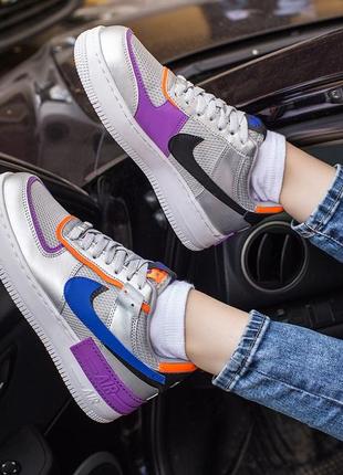 Кросівки nike miami air force 1 shadow metallic silver кроссовки