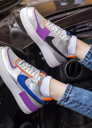 Кросівки nike air force 1 shadow metallic silver кроссовки