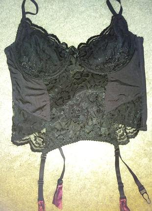 Корсет полуграция белье топ с подтяжками для чулков