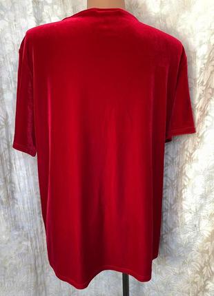 Червона оксамитова блузка etam великого розміру2 фото