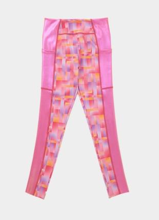 Яркие розовые спортивные лосины, леггинсы детские, подростковые