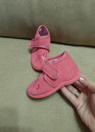 Тапочки тапулі рожеві капці кросівки мокасини 20 розмір2 фото