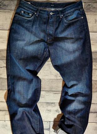Чоловічі класичні сині джинси hugo boss оригінал темно-синього кольору розмір 34/322 фото