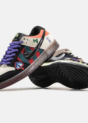 Кроссовки nike sb dunk low halloween custom9 фото