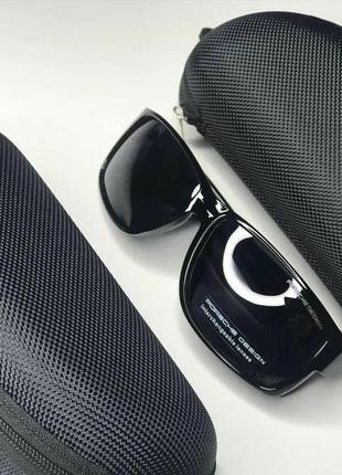 Очки мужские солнцезащитные  марки porsche design 5521черный глянец поликарбонатовые линзы polarized8 фото