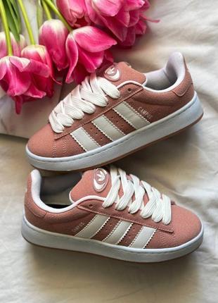 Красивые женские кроссовки adidas campus 00s pink white пудровые