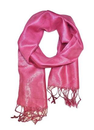 Ярко-розовый переливающийся шарф1 фото