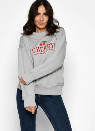 Стильный свитштот с вышивкой cherry4 фото