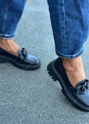 Жіночі шкіряні туфлі чорні лакові, стильні туфлі на зручній підошві, багато кольорів, розмір 36-416 фото