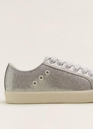 Кроссовки серебристые mango 3