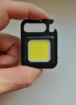 Ліхтарик брелок акумуляторний led cob з карабіном та магнітом 500 mah акумуляторний mini led ліхтарик брелок7 фото