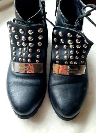 Чоботи черевики демі натуральна шкіра ботинки 38 рр