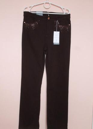 Коричневые джинсы, джинсы-брюки прямого кроя, прямые классические брюки, джинсы 48-50 г.2 фото