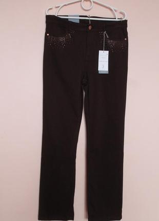 Коричневые джинсы, джинсы-брюки прямого кроя, прямые классические брюки, джинсы 48-50 г.1 фото