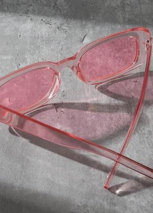 Тренд рожеві сонцезахисні окуляри прямокутні сонячні очки лінзи антиблик7 фото