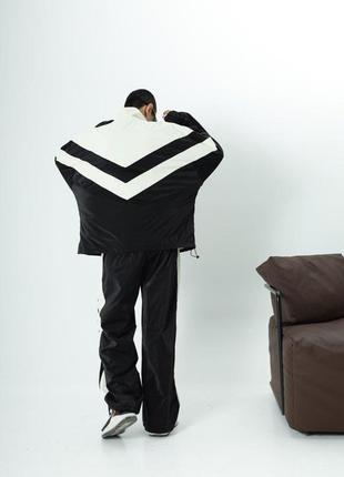 Стильний чоловічий спортивний костюм-двійка кофта та штани «санторіні» з тканини плащівка оксамит2 фото