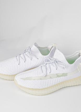 Кроссовки тканевые белые adidas для мужчины / женщины. легкие, удобные для бега!4 фото