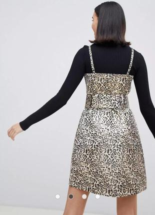 Жаккардовое платье с поясом в леопардовый принт lostink3 фото