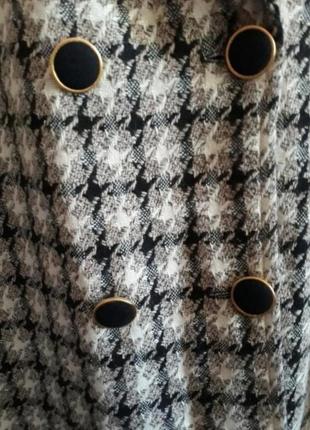 Шикарное стильное элегантное винтажное пальто в гусиную лапку7 фото
