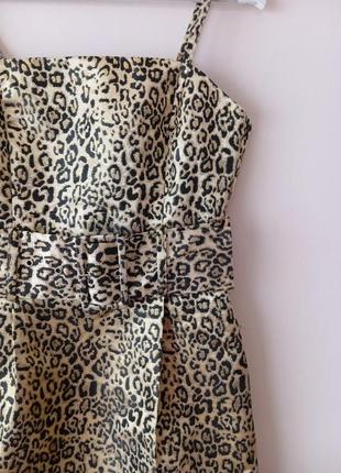 Жаккардовое платье с поясом в леопардовый принт lostink7 фото