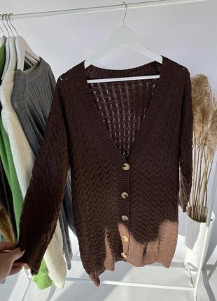 Удлиненный кардиган на пуговицах свитер кофта свитер джемпер3 фото